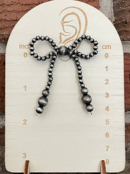 Navajo Style Pearl Bow Earrings