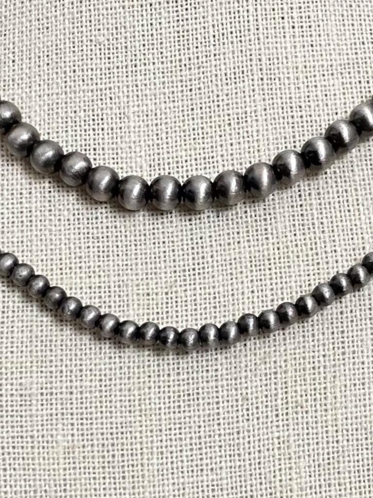 Navajo Style Pearl Double Layer Necklace