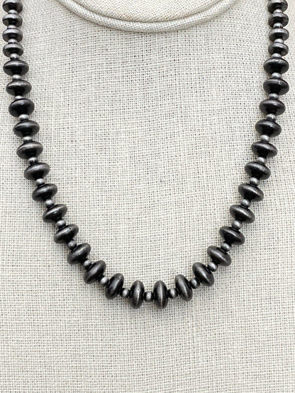 Navajo Style Pearl Graduated Saucer Necklace