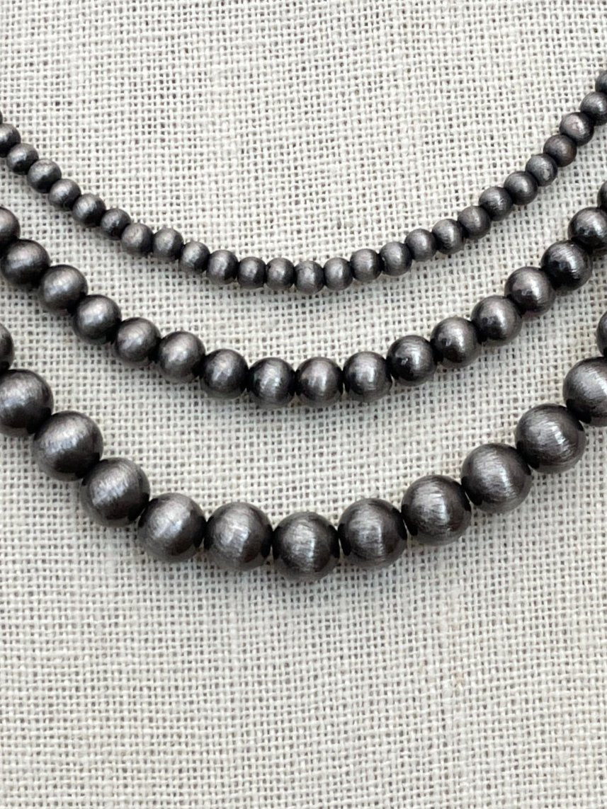 Navajo Style Pearl Triple Layer Necklace