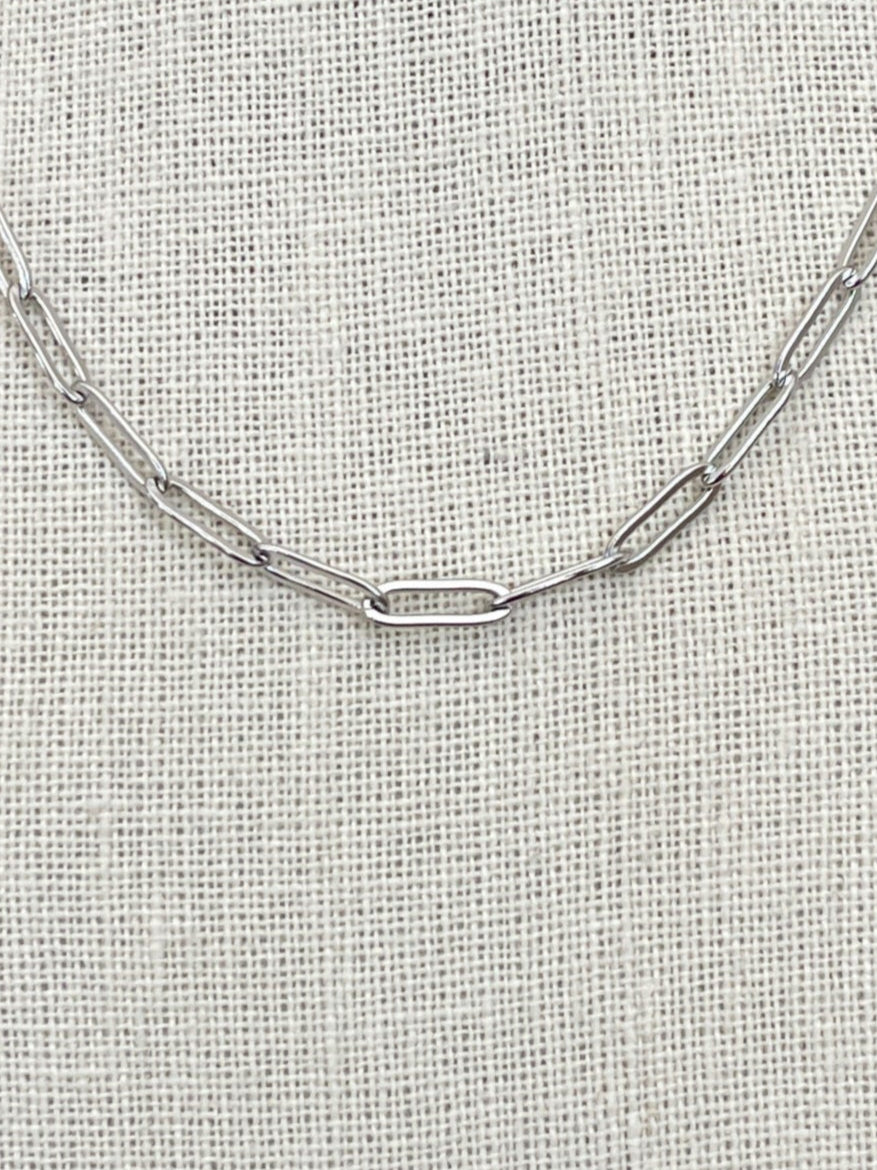 Paperclip Chain Necklace - Silver