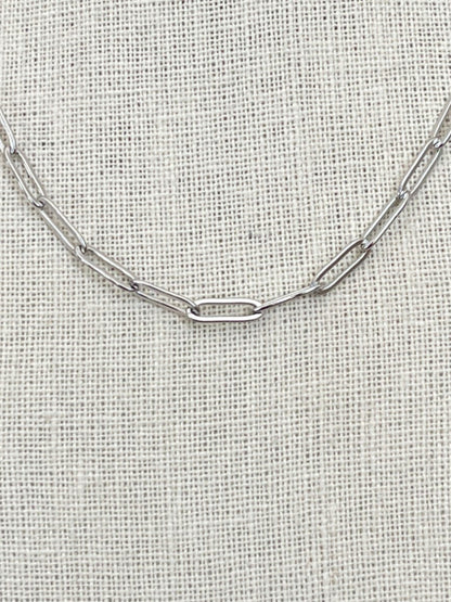 Paperclip Chain Necklace - Silver