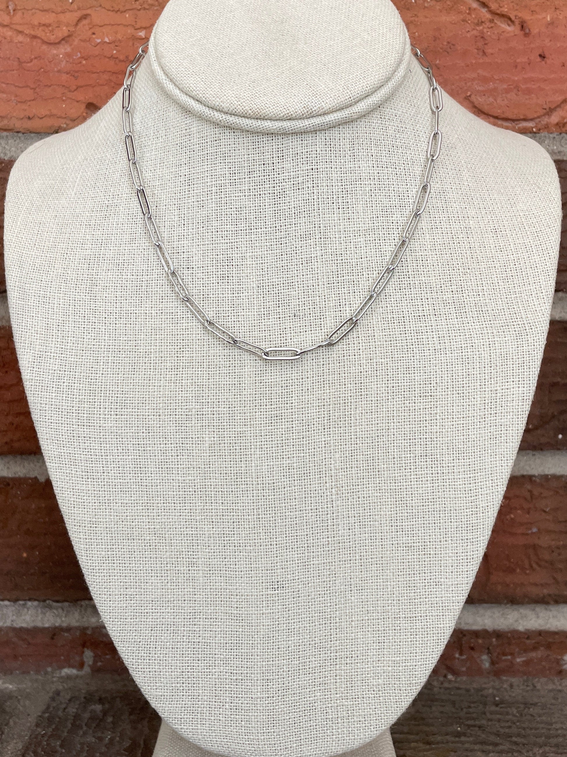 Paperclip Chain Necklace - Silver