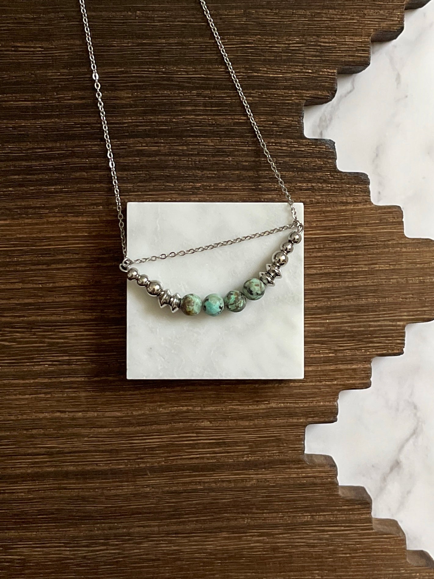 Sagebrush Prairie Western Pearl Bar Necklace 17 inch