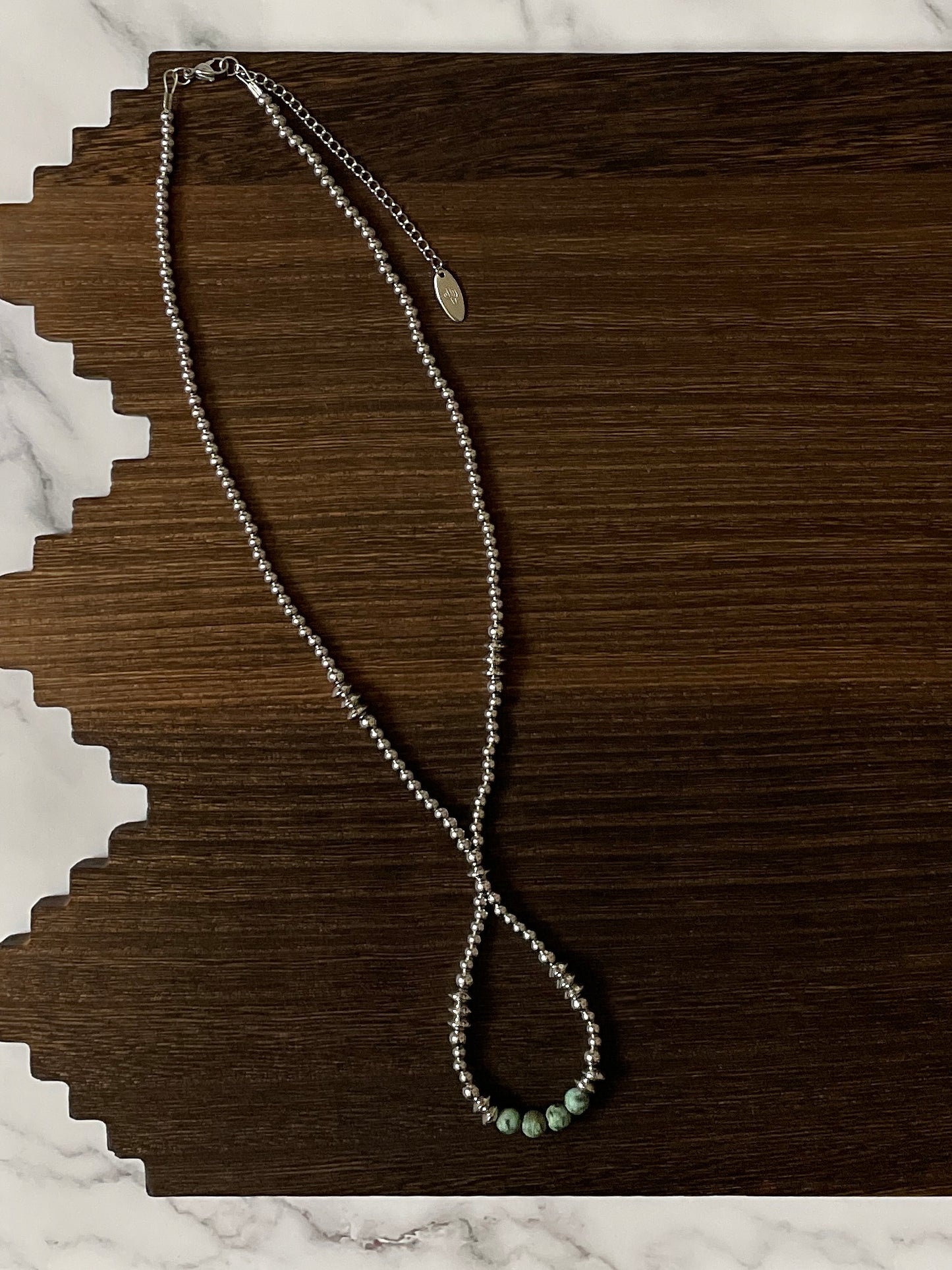 Sagebrush Prairie Western Pearl Loop Necklace 18 inch