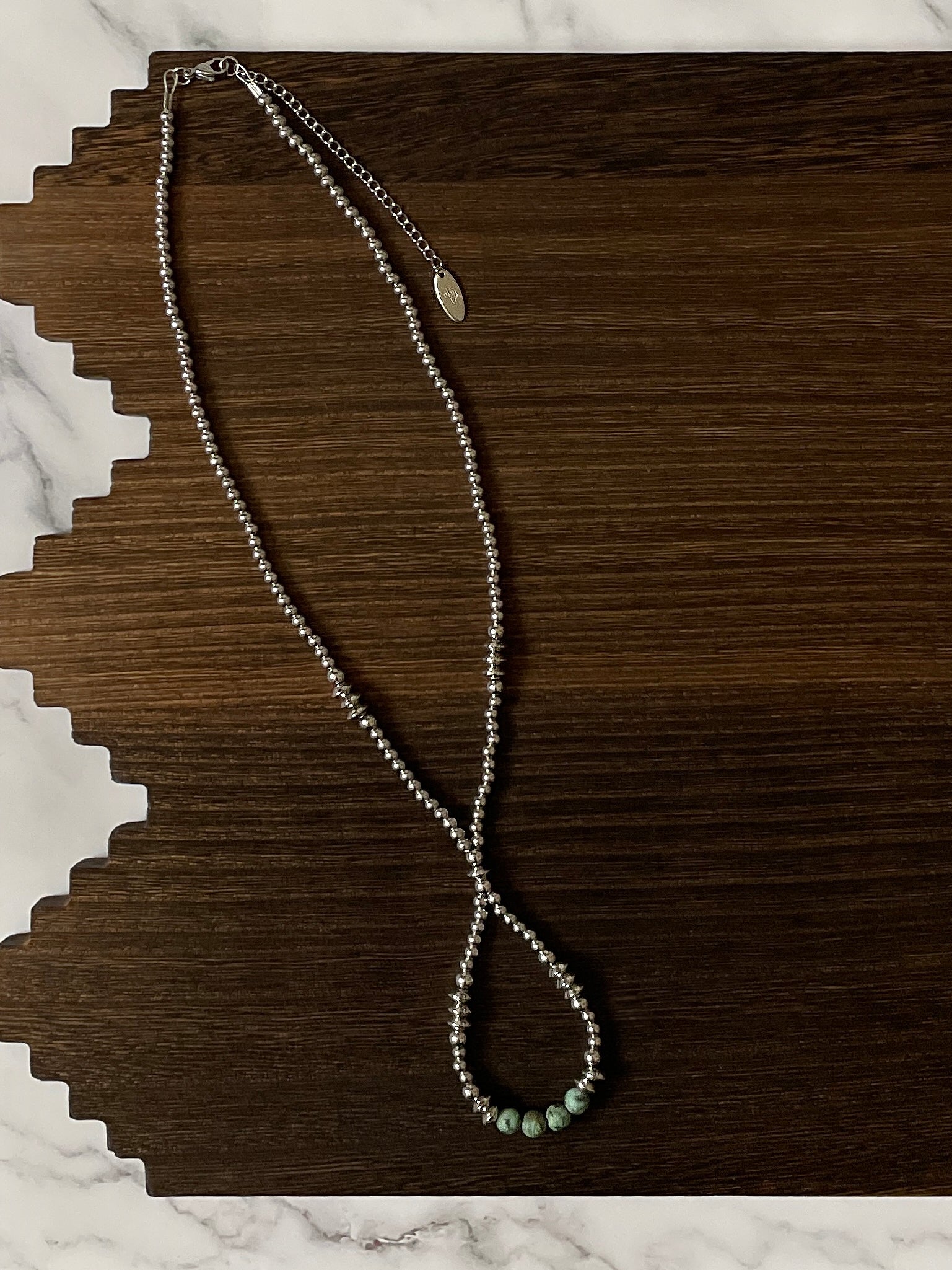 Sagebrush Prairie Western Pearl Loop Necklace 18 inch