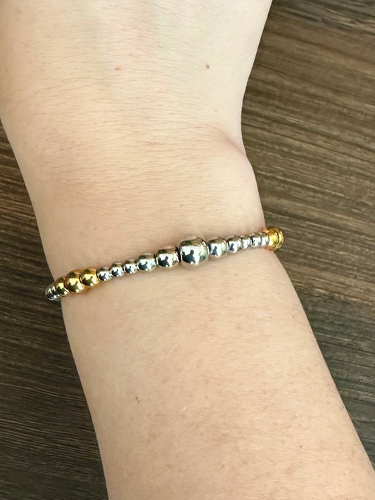 Silver Center Dual Graduated Stainless Steel Western Pearl Bracelet Red Saguaro Jewelry by Cimarron Red Saguaro Trading Post