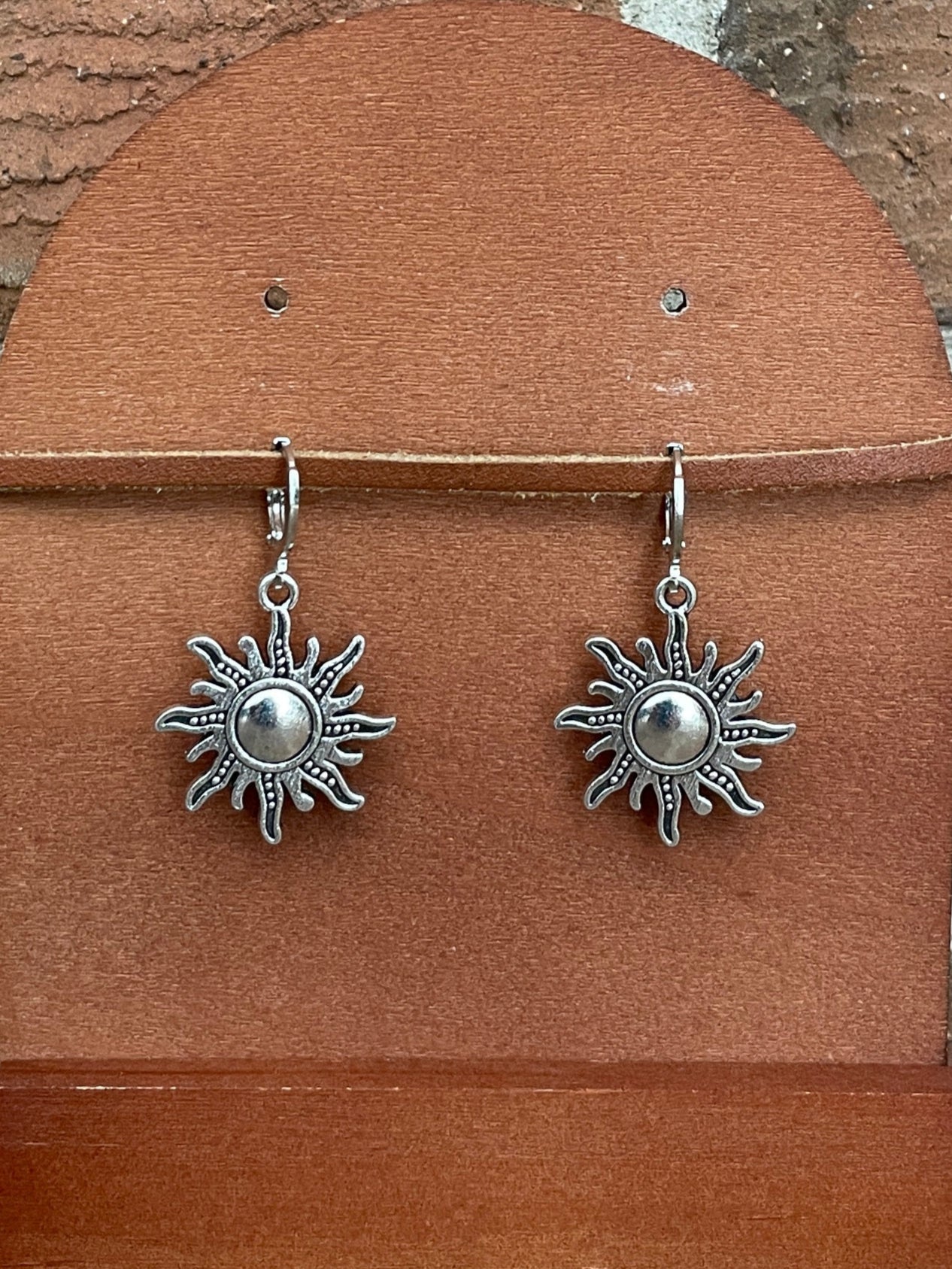 Silver Sunburst Earrings