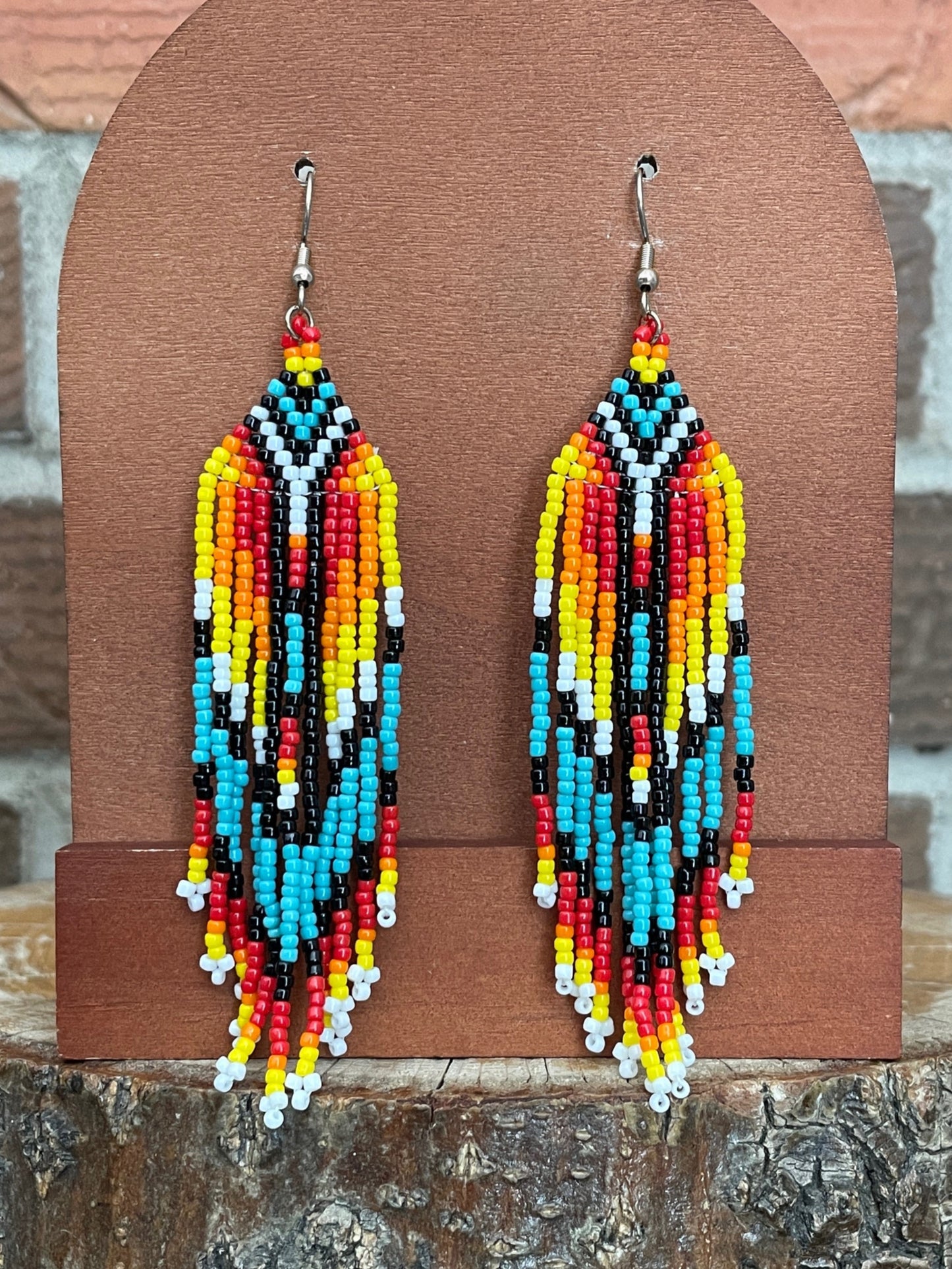 Southwestern Beaded Fringe Earrings