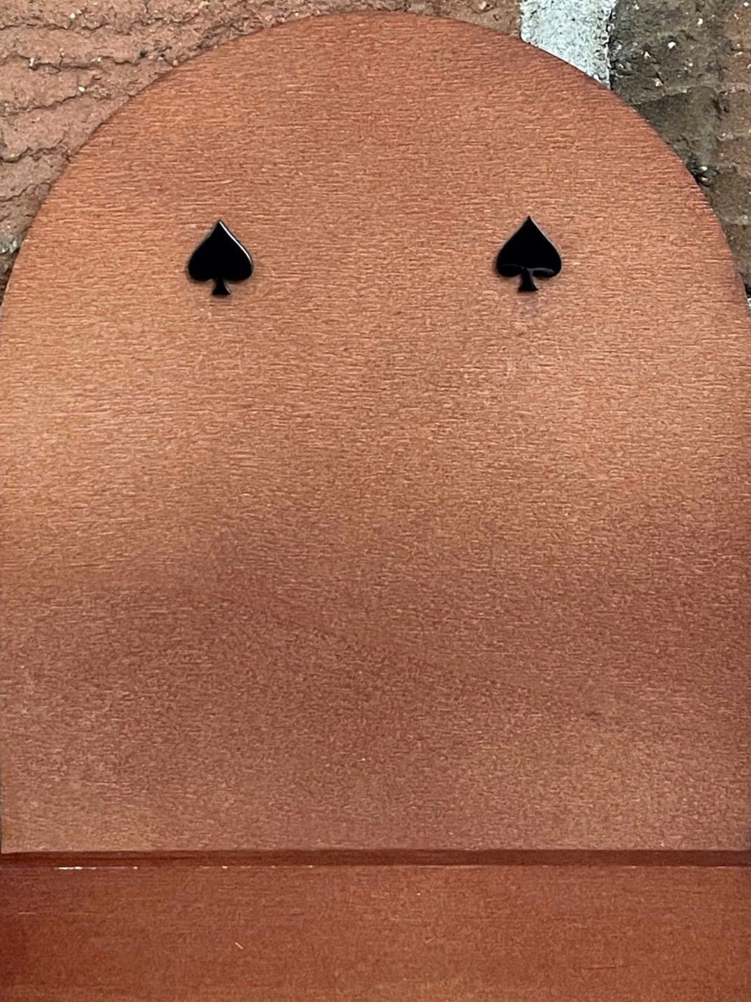 Spade Stud Earrings - Black
