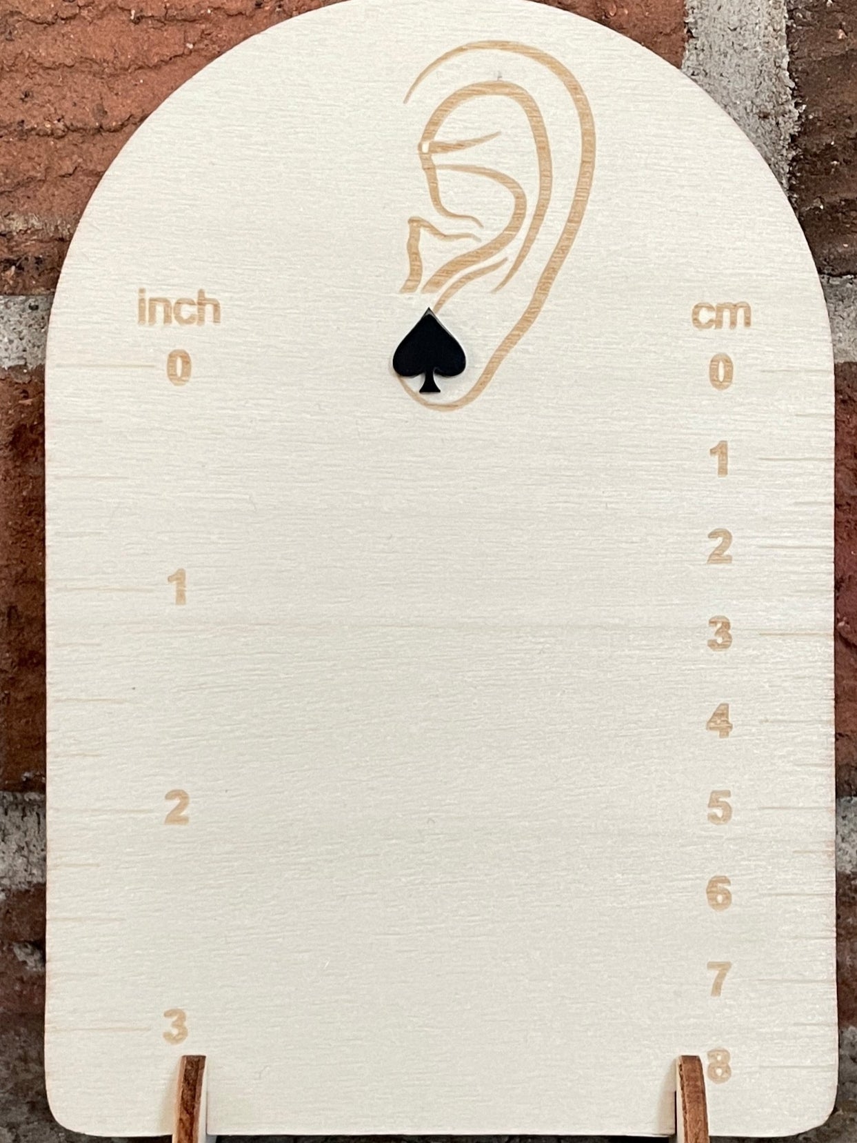 Spade Stud Earrings - Black