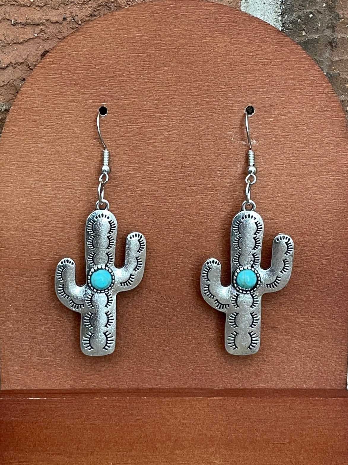Stamped Saguaro Cactus Earrings