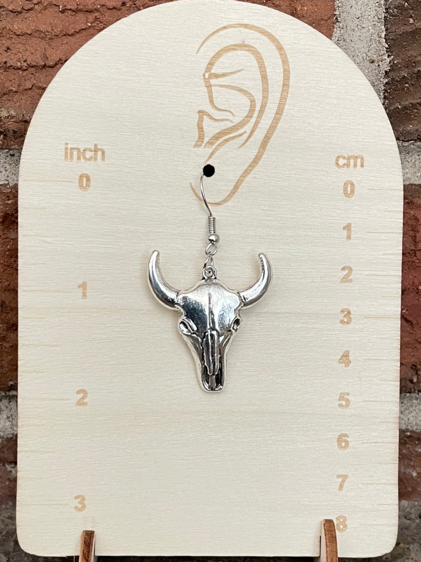 Steer Skull Drop Earrings