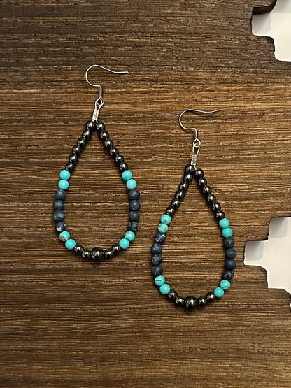 Taos Midnight Sky Black Hematite Western Pearl Earrings Red Saguaro Jewelry by Cimarron Red Saguaro Trading Post