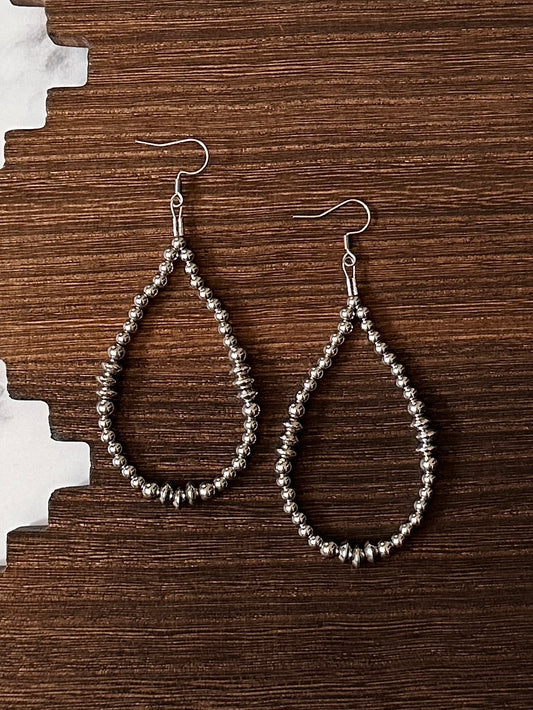 Triple Saucer 6mm Stainless Steel Western Pearl Teardrop Earrings Red Saguaro Jewelry by Cimarron Red Saguaro Trading Post