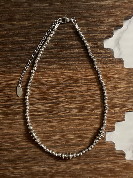 Triple Saucer Western Pearl Choker Necklace 14 inch
