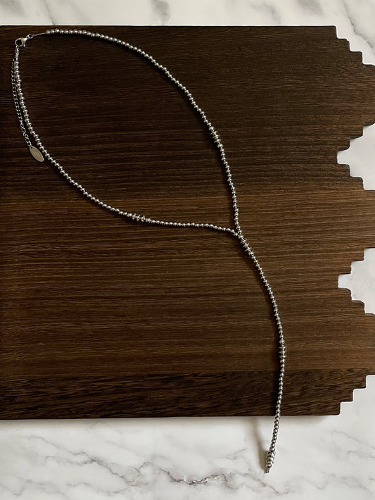 Triple Saucer Western Pearl Lariat Necklace 20 inch