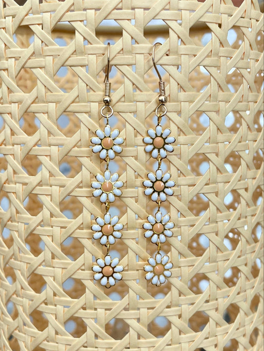 White Daisy Chain Earrings
