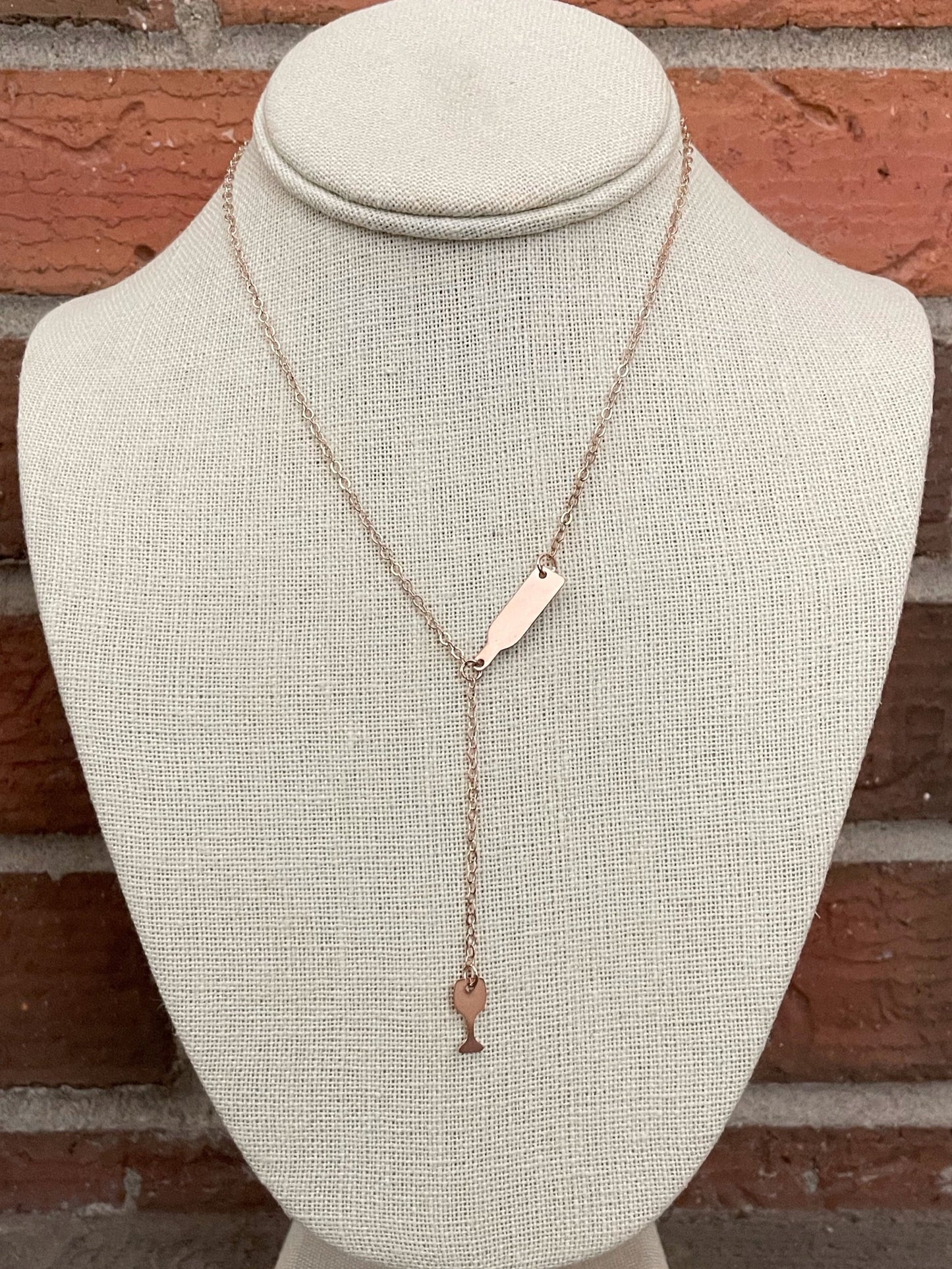 Wine Country Lariat Necklace - Gold