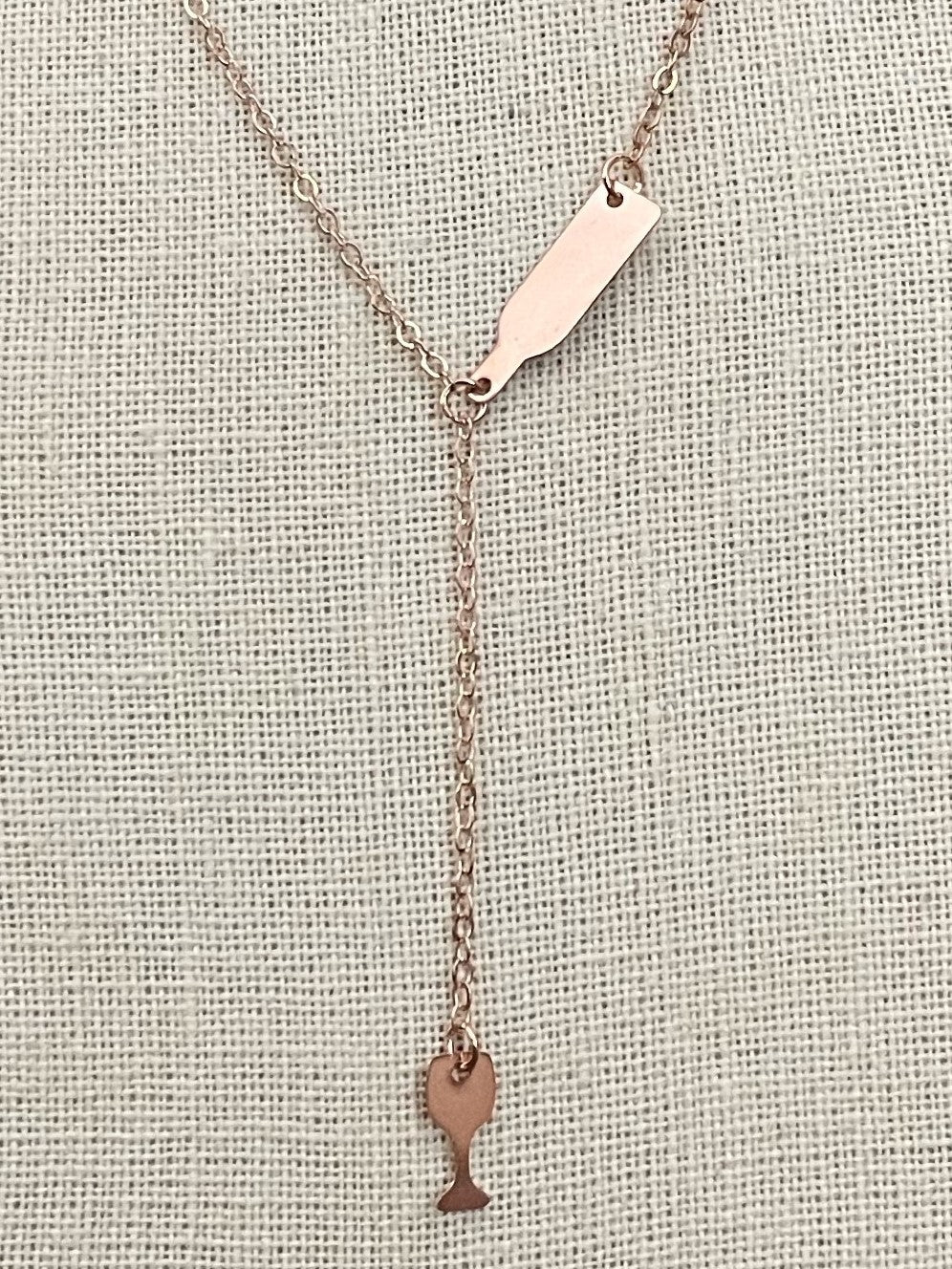 Wine Country Lariat Necklace - Gold