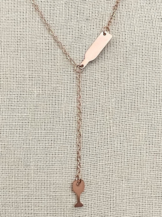 Wine Country Lariat Necklace - Gold