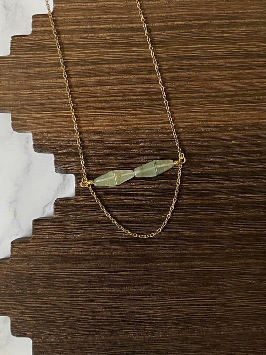 Yucca Point Natural Stone Western Bar Necklace Gold 16 inch