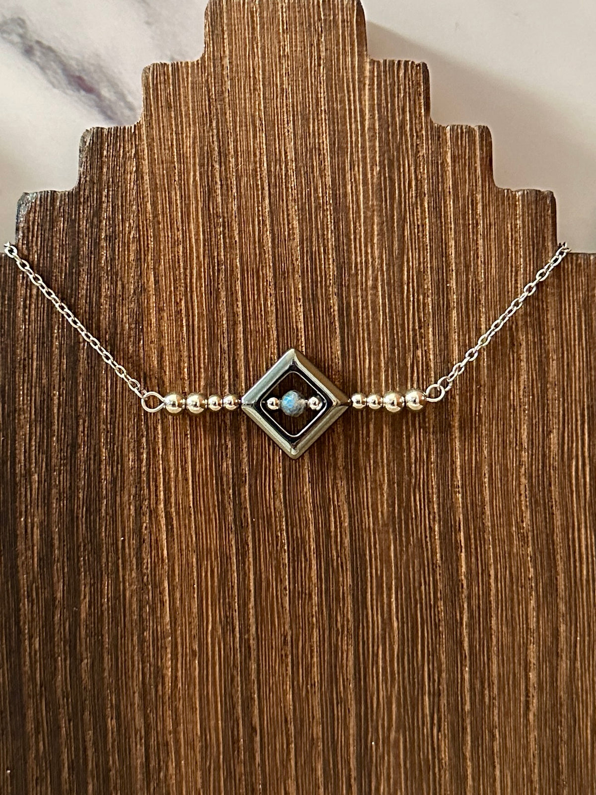 Black Canyon Moonlight Stainless Steel Western Pearl Bar Necklace 16 inch