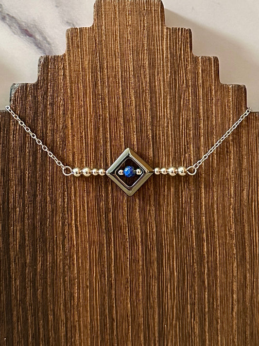 Black Canyon Sunlight Stainless Steel Western Pearl Bar Necklace 16 inch