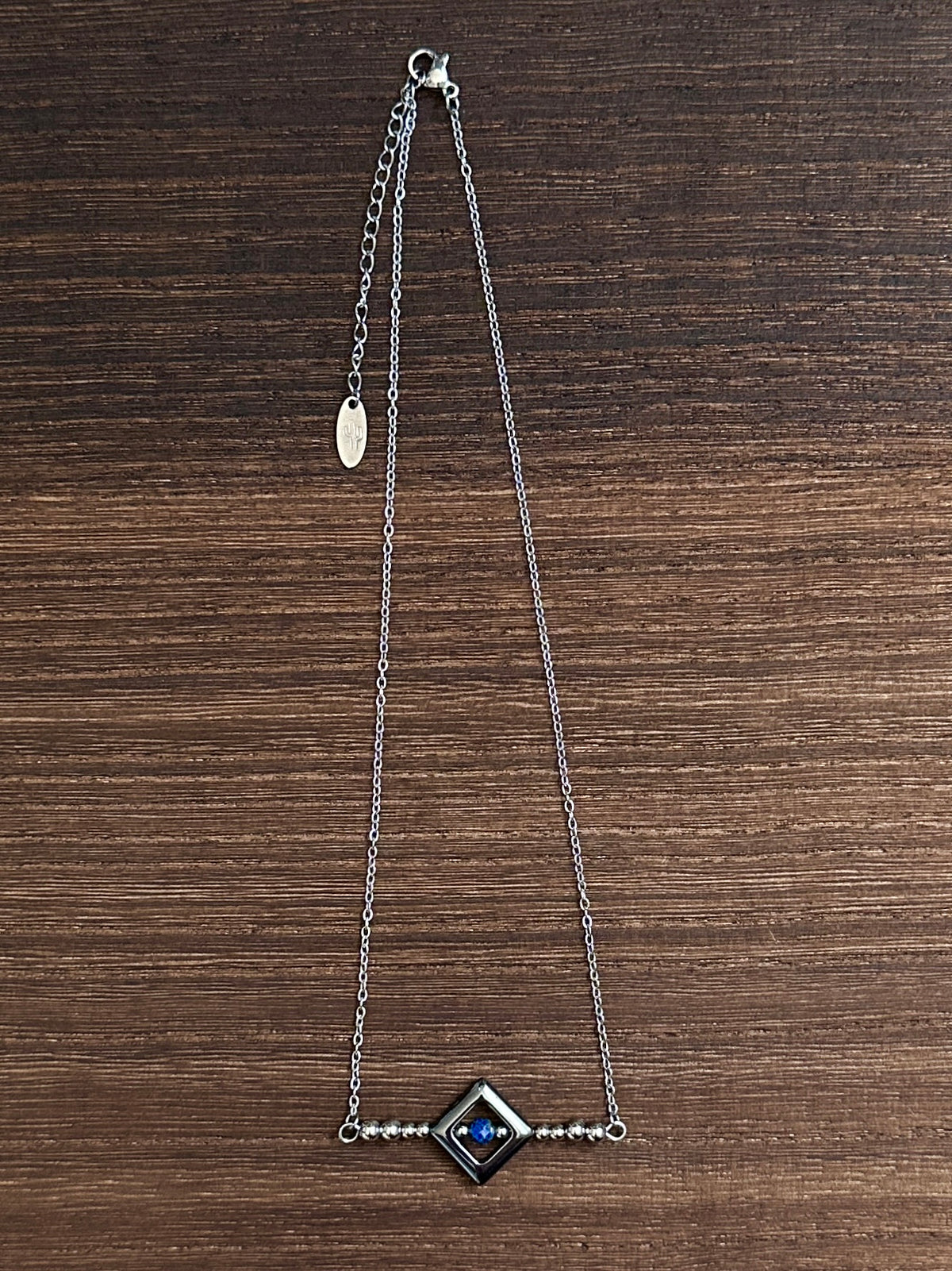 Black Canyon Sunlight Stainless Steel Western Pearl Bar Necklace 16 inch