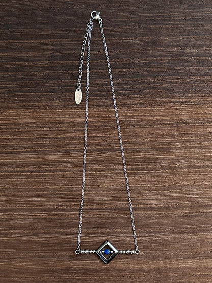 Black Canyon Sunlight Stainless Steel Western Pearl Bar Necklace 16 inch